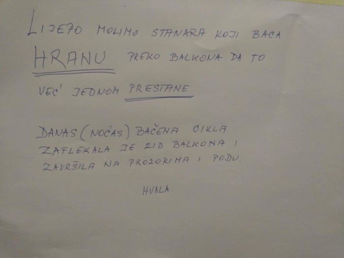 Tko to baca hranu kroz prozor?