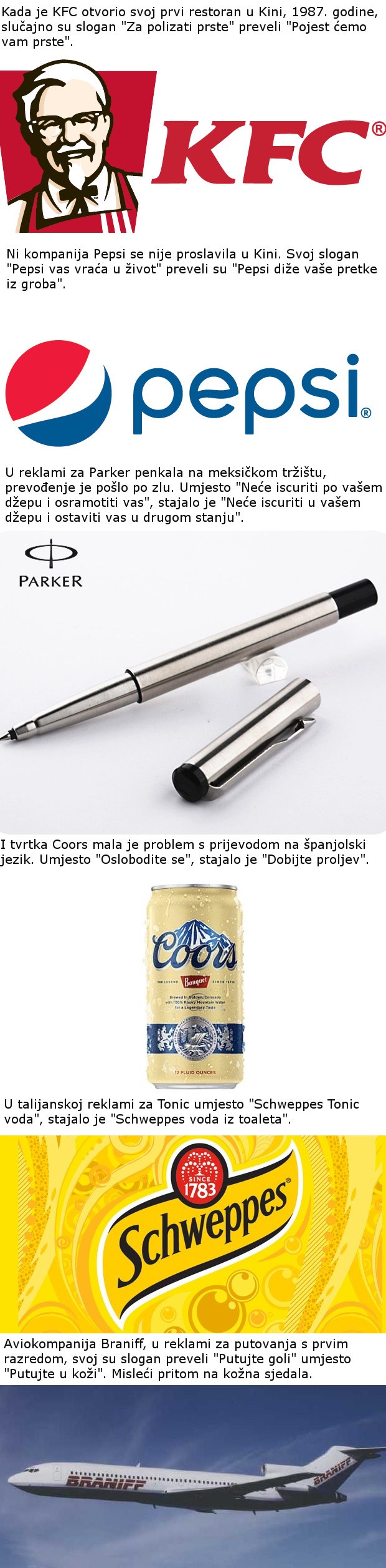 Pogrešno prevedeni slogani poznatih svjetskih brendova 