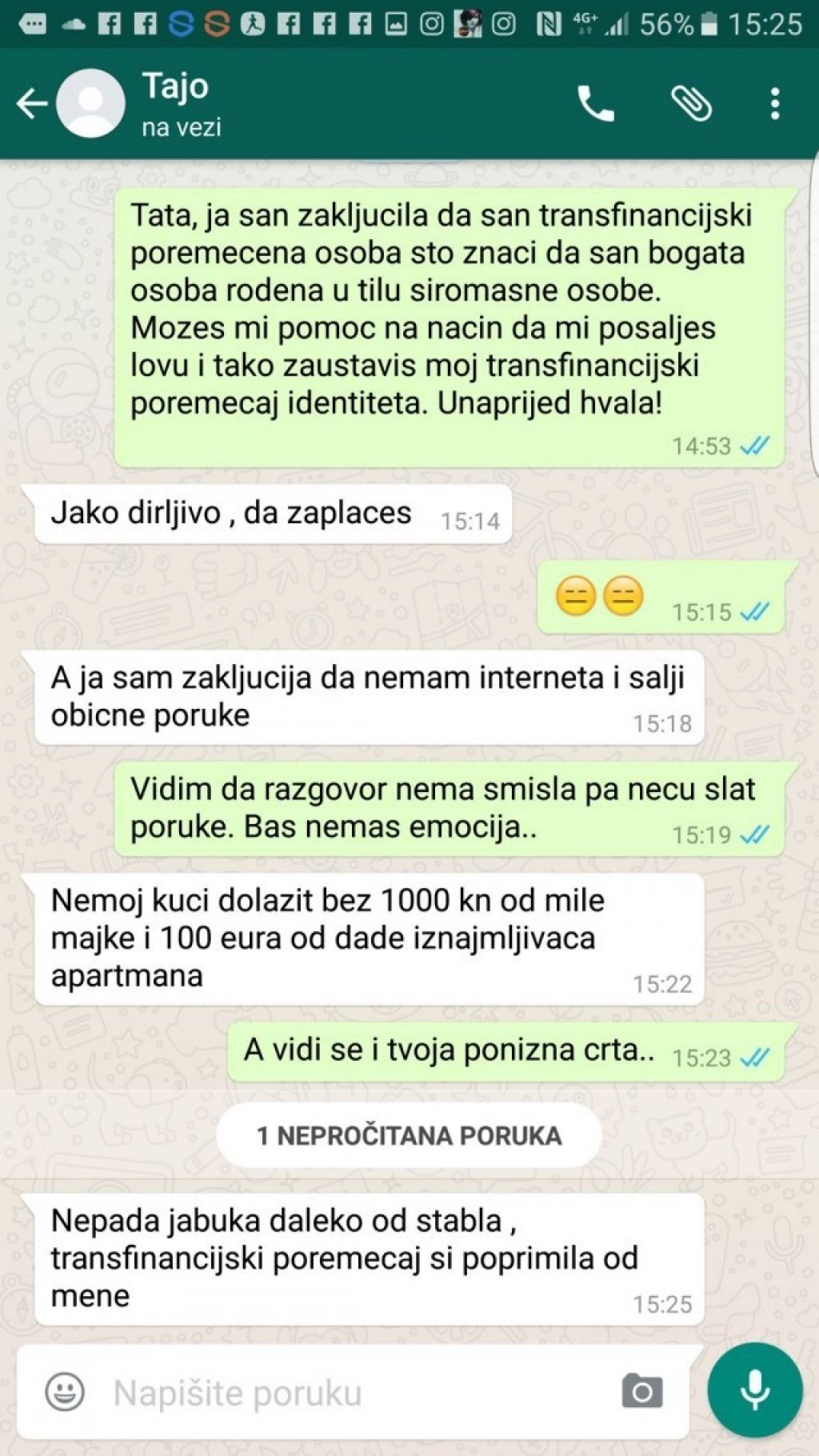 Tati je objasnila da ima oziljan poremećaj, on ju je spremno dočekao savršenim odgovorima!
