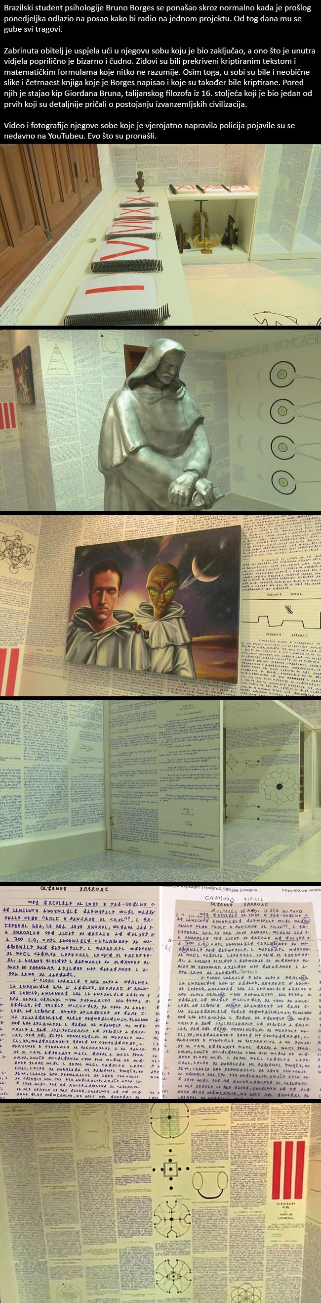 Brazilac nestao bez traga, u njegovoj sobi pronašli zidove oblijepljene kriptiranim tekstom i 14 čudnih knjiga