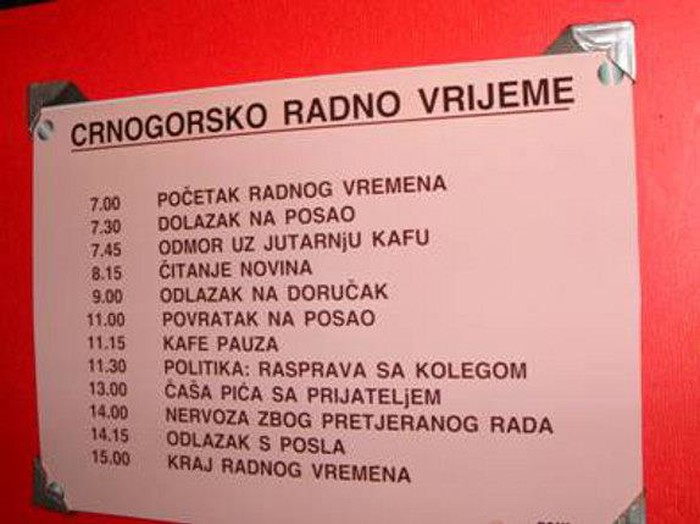 A da ljeti prihvatimo ovakvo radno vrijeme?
