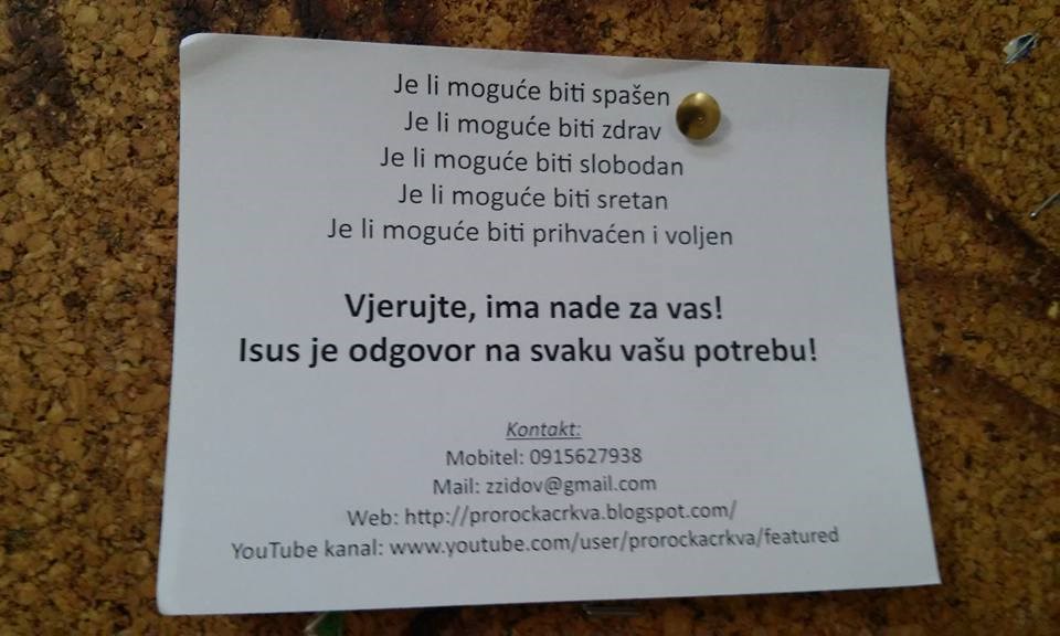 Oglas iz Studentskog centra: Isus je odgovor na svaku potrebu!