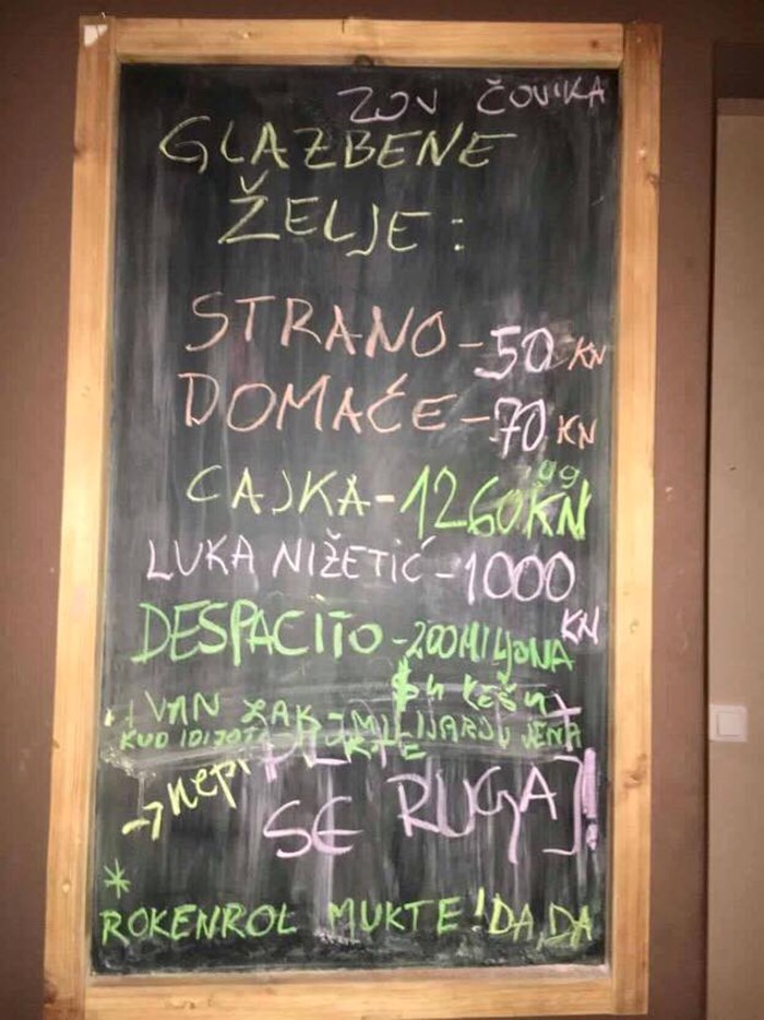 Dalmatinski kafić postavio cjenik glazbenih želja: Evo koliko koštaju cajke, despacito, Luka Nižetić...