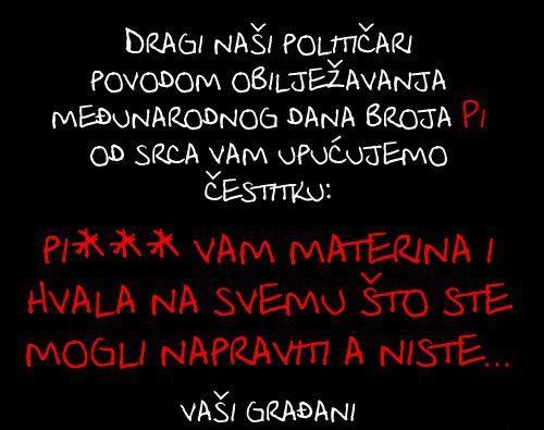 Čestitka hrvatskim političarima