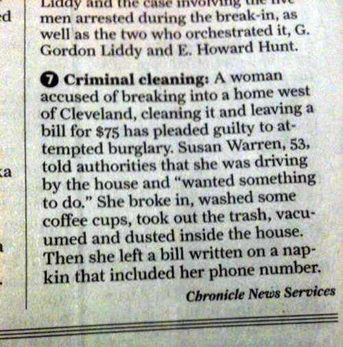 Žena uhićena zbog čišćenja kuće