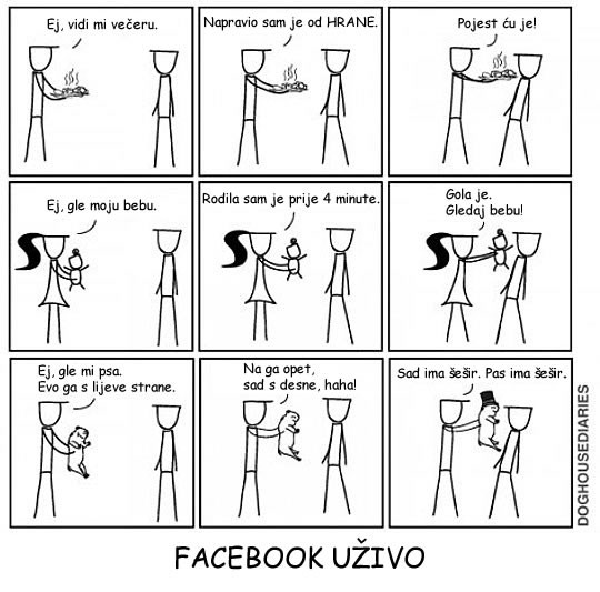 Kako bi izgledalo kad bismo se uživo ponašali kao na Fejsu?