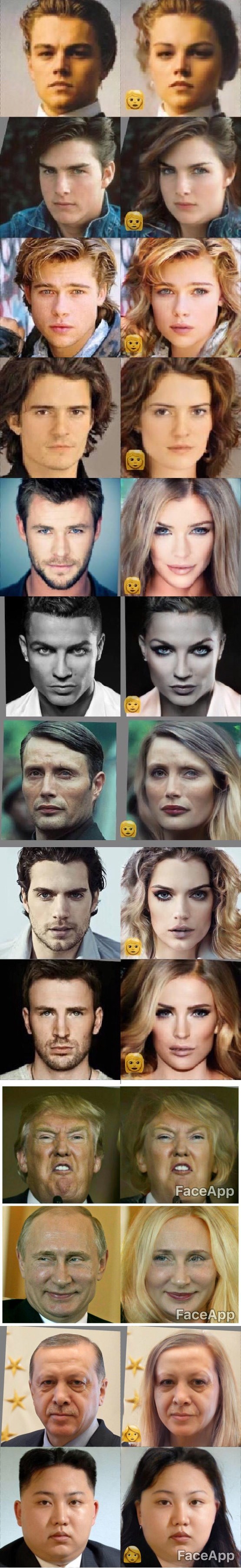 Pogledajte kako bi poznati glumci i političari izgledali kada bi bili žene