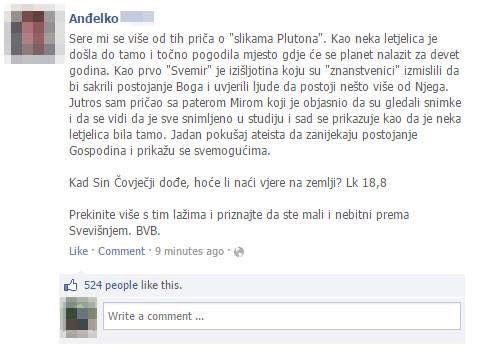 Pluton je snimka iz studija, svemir su izmislili ateisti da ubiju boga!