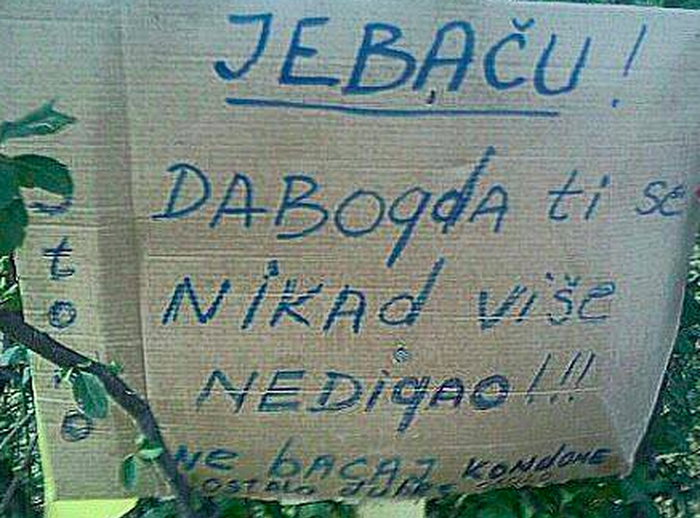 Poruka za 'JEBAČA'