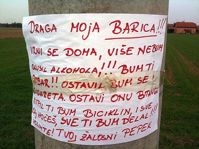 Žalosni Pepek moli oprosta: Barica, vrni se doma, bum dobar!