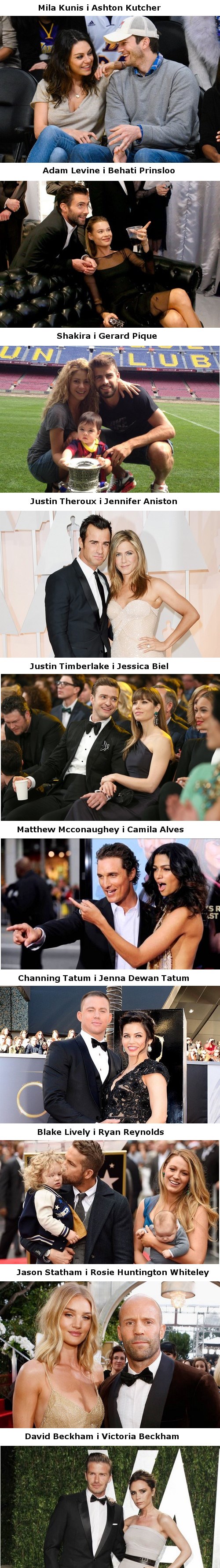 Top deset najljepših slavnih parova