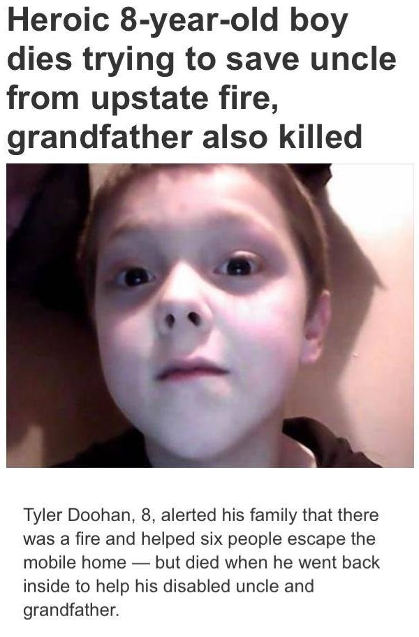 Dječak heroj poginuo spašavajući obitelj iz požara