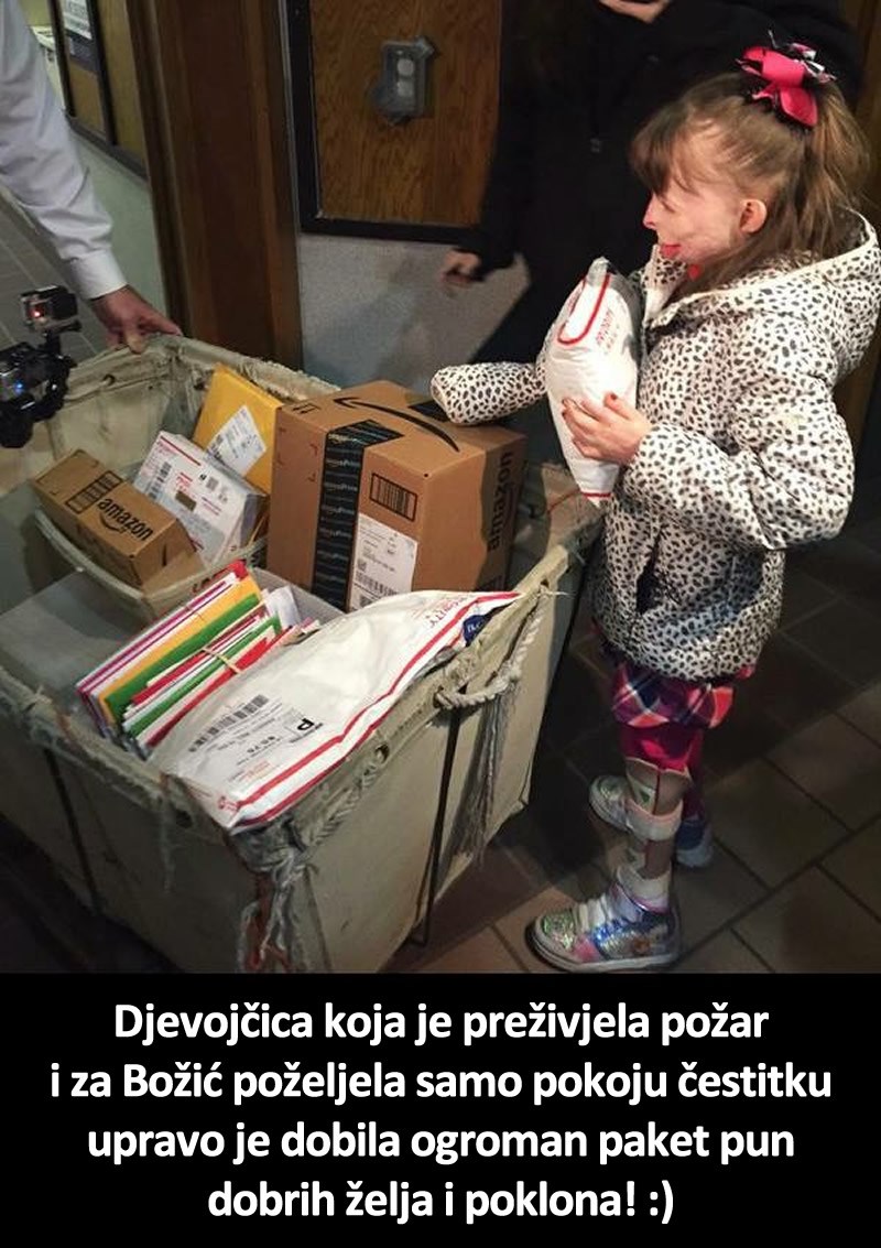 Djevojčica koja je preživjela požar zatrpana poklonima dobrih ljudi!