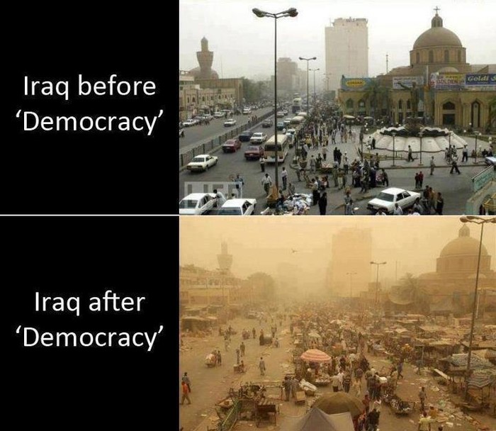 Irak prije i nakon uvođenja "američke demokracije"