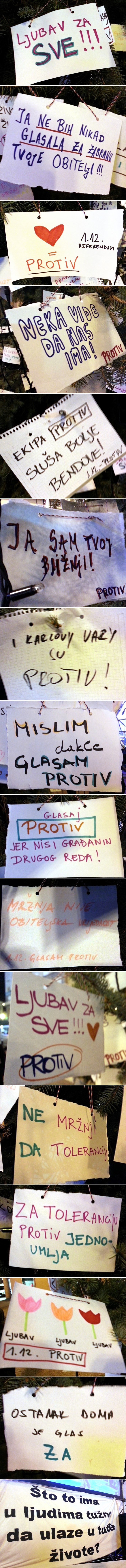 Galerija: Božićno drvce u Zagrebu okićeno porukama ljubavi