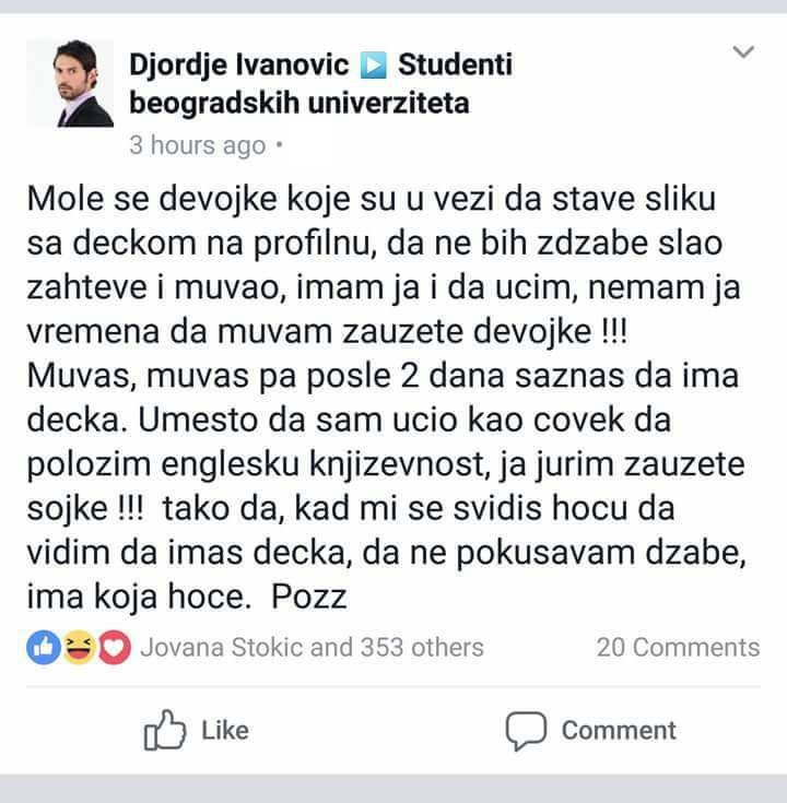 Student sveučilišta u Beogradu ima samo jednu molbu jer ne želi gubiti dragocjeno vrijeme 