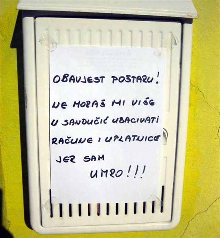 poruka za poštara