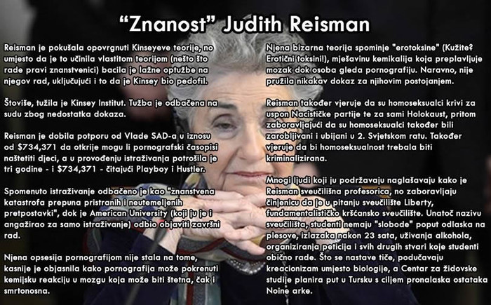 "Znanost" Judith Reisman i njene poremećene ekipe
