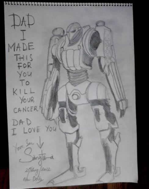 Dječak tati nacrtao robota da ga spasi od opake bolesti