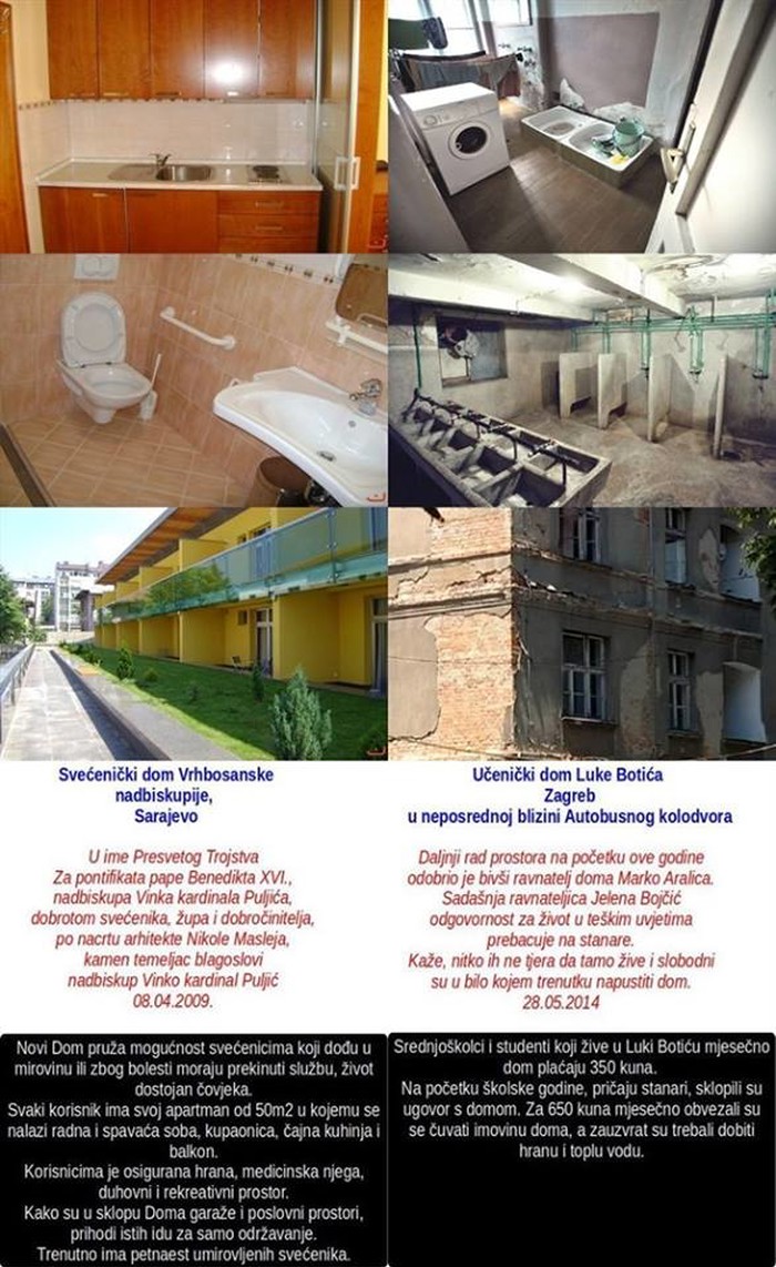 Naši novci samostanu u Sarajevu, studenti žive kao životinje