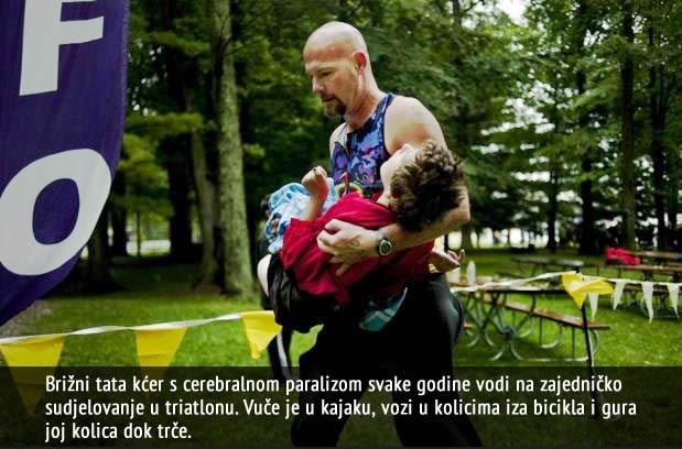 Supertata bolesnu kćer uveseljava sudjelovanjem na triatlonu