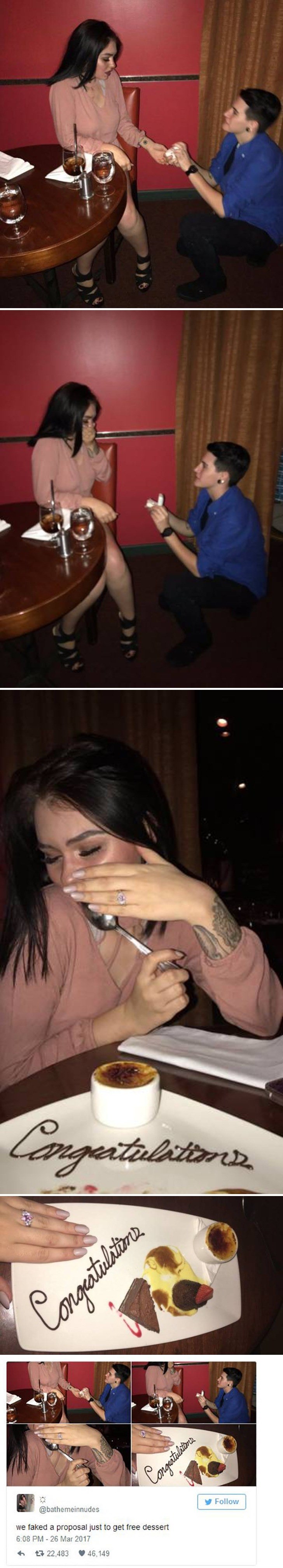 Biste li vi zbog ovoga odglumili prosidbu?