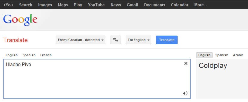 Google Error: Hladno Pivo je zapravo Coldplay?