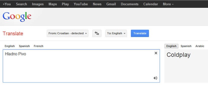 Google Error: Hladno Pivo je zapravo Coldplay?