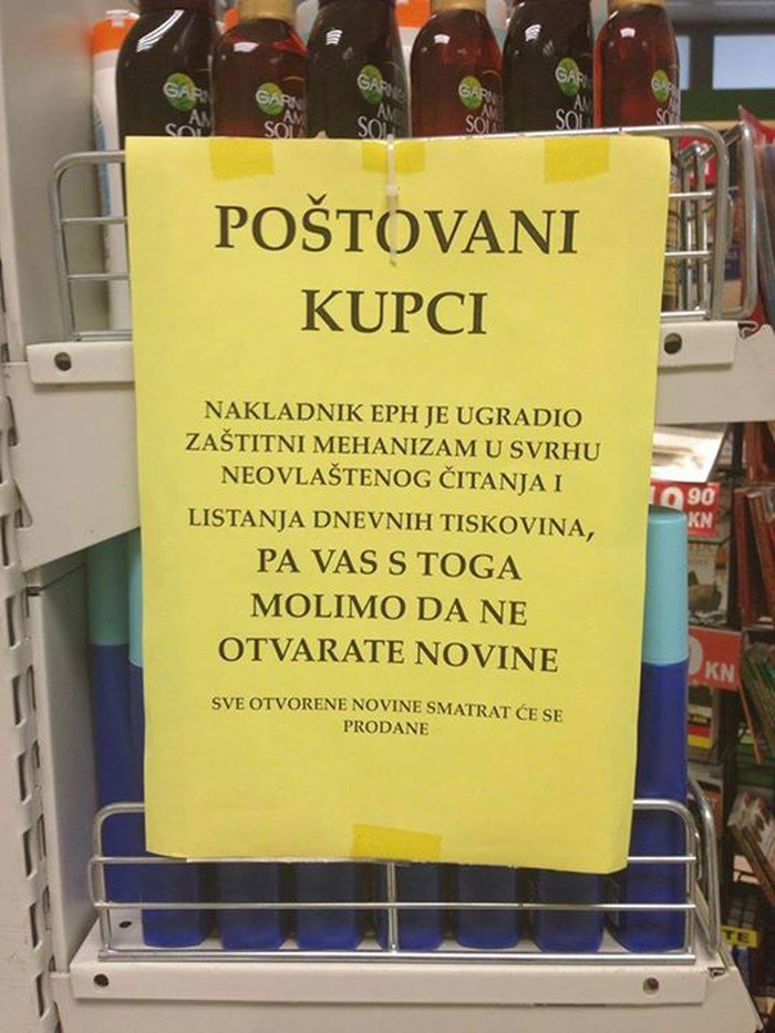 EPH trenira strogoću: Pipneš novine - kupio si ih