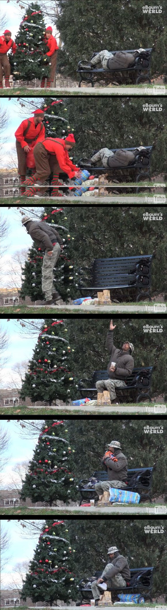 Siromašnom beskućniku "stvorili" Božić dok je spavao