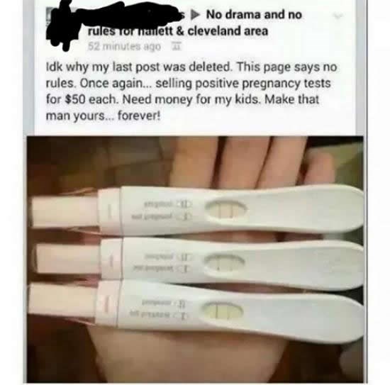 Luđakinja prodaje pozitivne testove na trudnoću