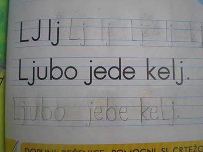 Dijete je učilo slova i napravilo grešku koja je nasmijala učiteljicu, ali i čitavu regiju!