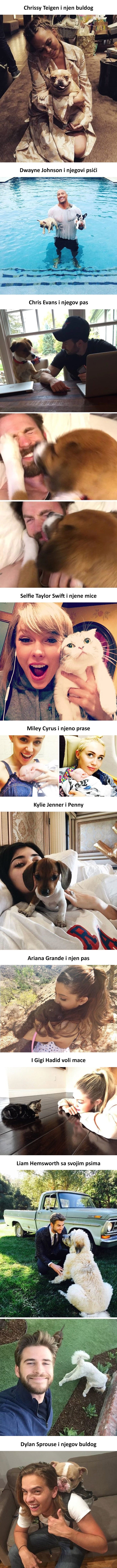 Poznate osobe su se slikale sa svojim ljubimcima i dokazali da su veliki prijatelji životinja