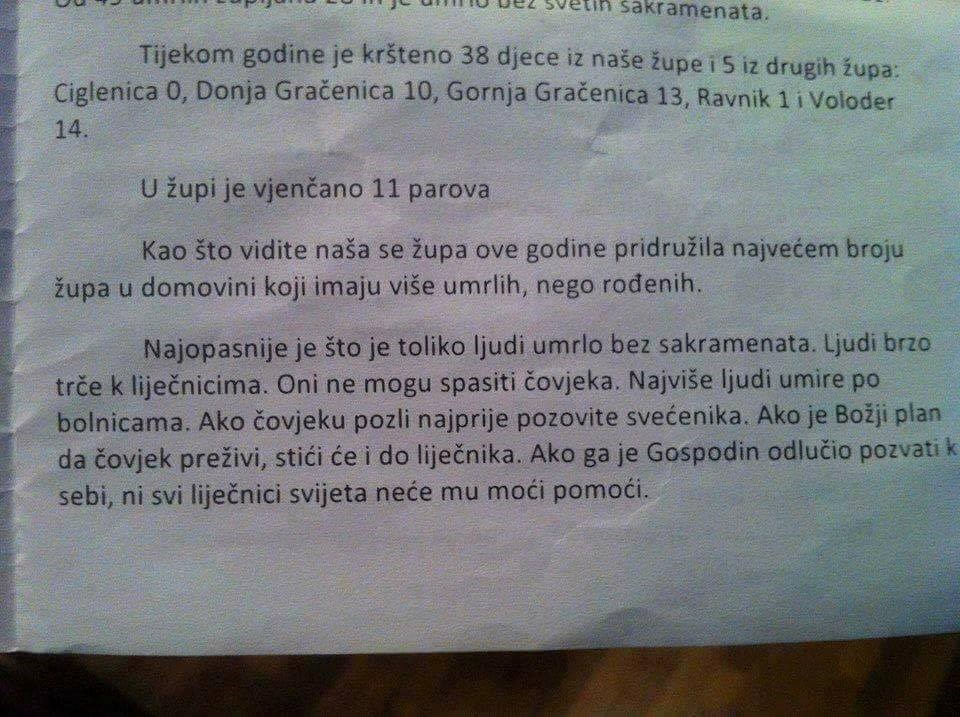 Poruka iz župe: Liječnici vas neće spasiti! Ako umirete, zovite svećenika!