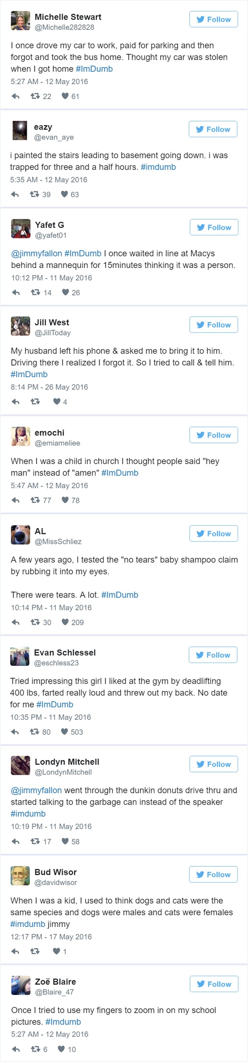 TOP 10 "koji sam ja idiot" priznanja