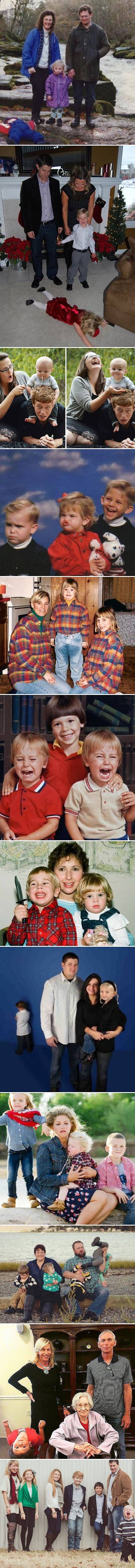 TOP 12 najsmješnijih slika male djece koja su potpuno uništila obiteljsku fotku