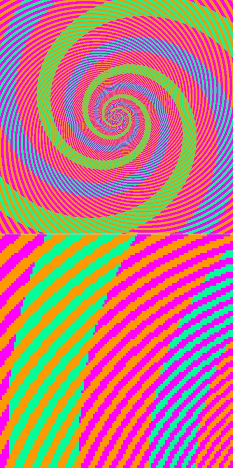 Plava i zelena spirala su potpuno iste boje - ne vjerujete?