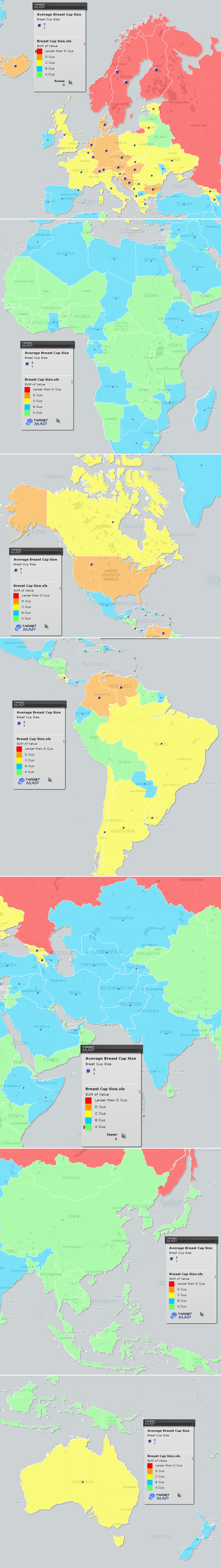 Veličina sisa po zemljama svijeta