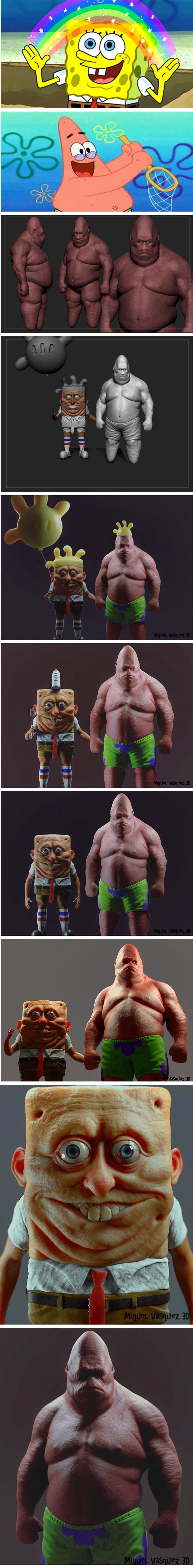 Umjetnik je ilustrirao Spužvu Boba i Patrika kao ljude i to izgleda jezivo