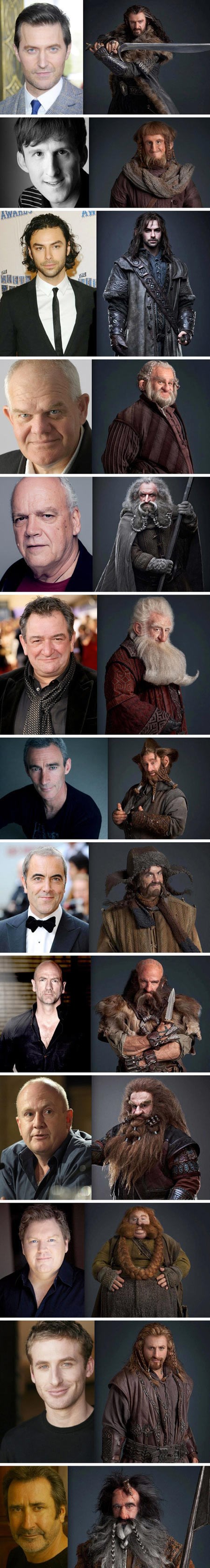 Patuljci iz Hobita prije i nakon šminke