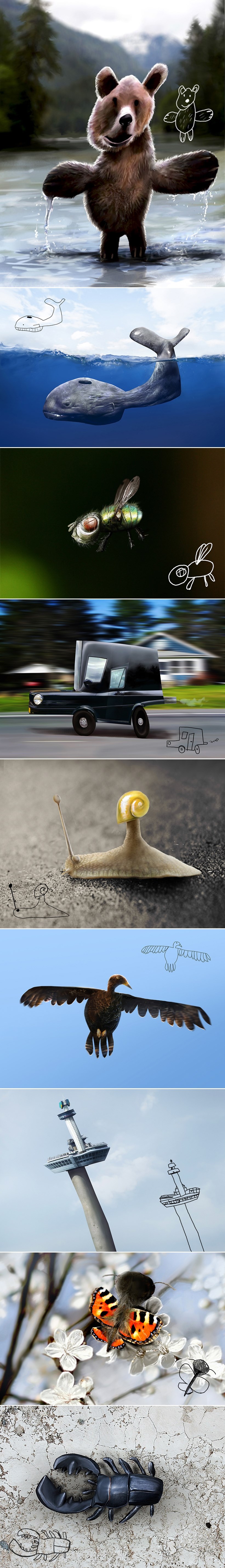 Crteži iz djetinjstva oživljeni rukom nostalgičnog umjetnika