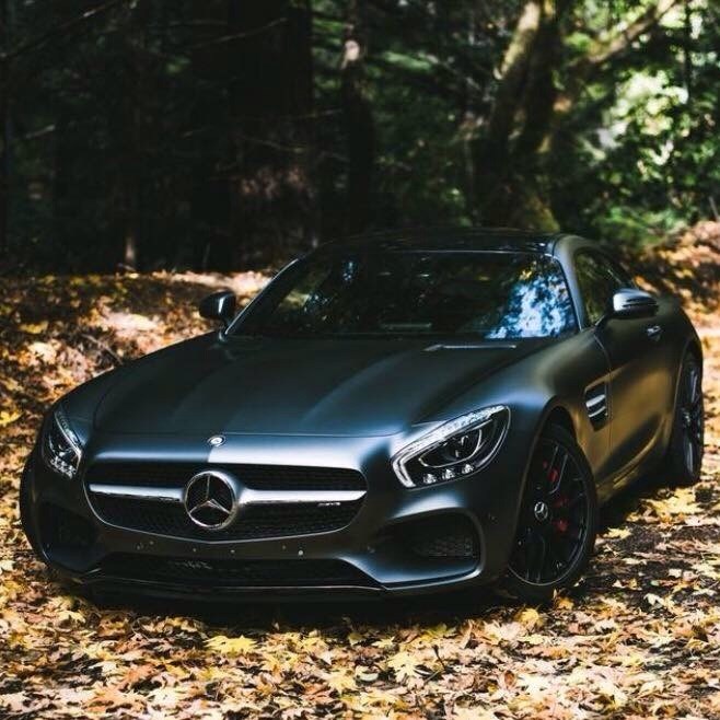 Matte black Mercedes-Benz.