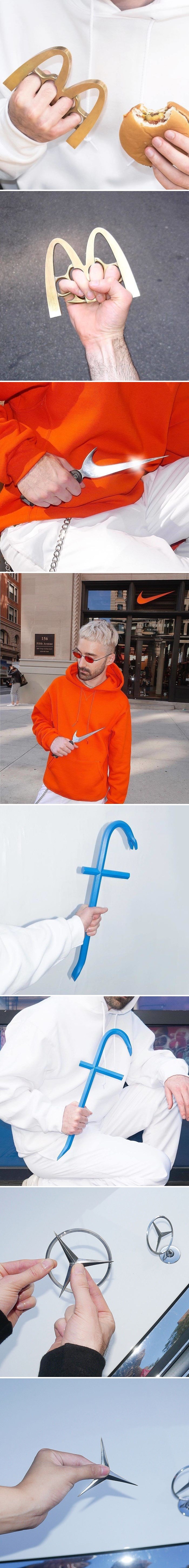 Logotipe poznatih kompanija pretvara u "opasne stvari" koje bi htjeli imati svi ulični razbojnici