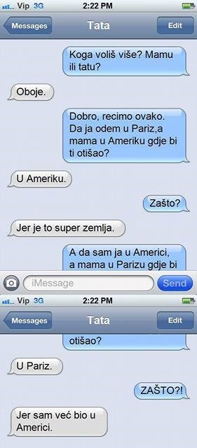 "Koga voliš više, mamu ili tatu?" Sin se odlično snašao i dao genijalan odgovor!