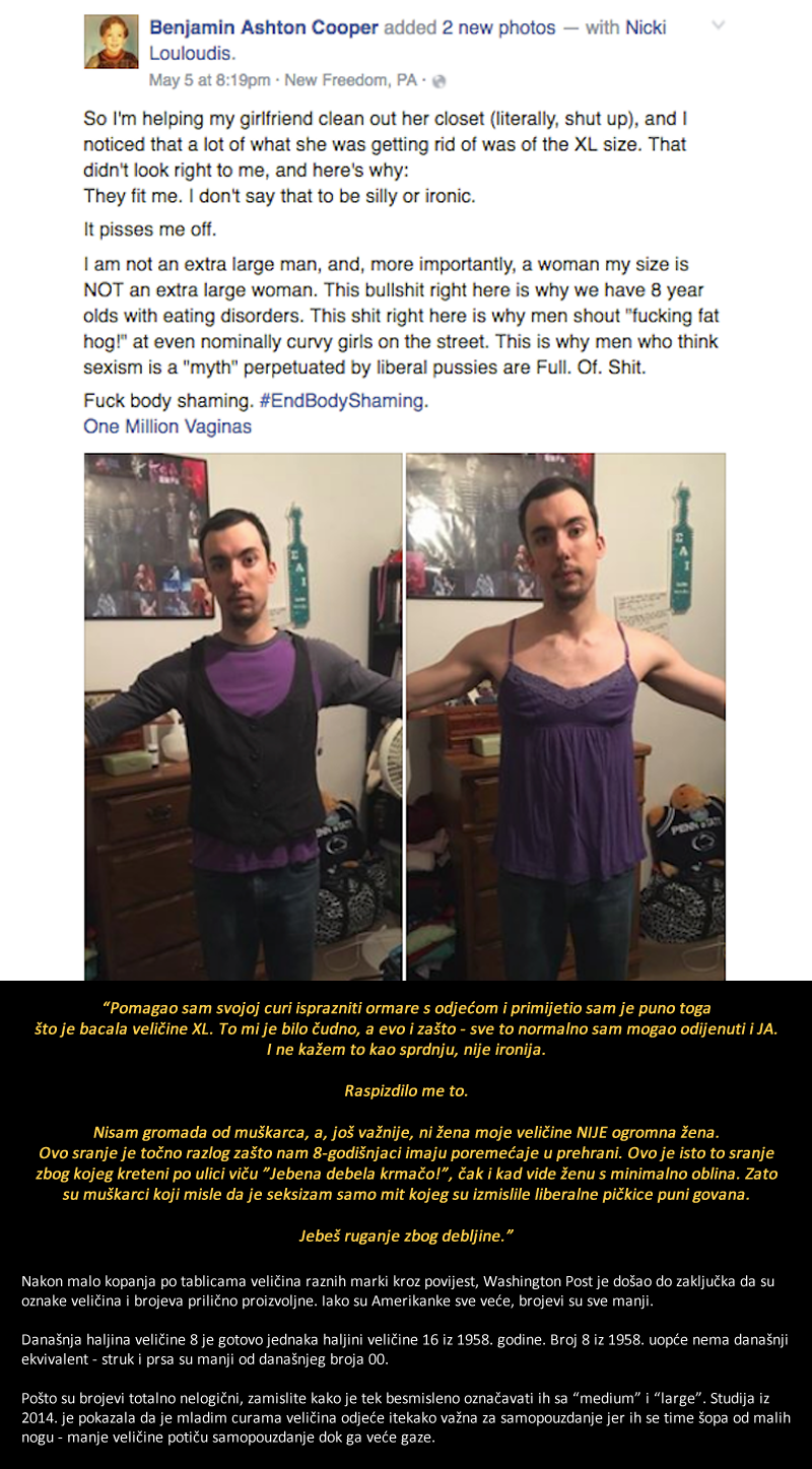 Jednim postom razorio idiotizam o modi koji ženama uništava živote!