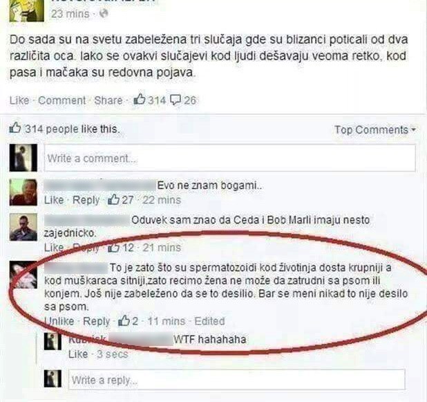Žena je komentirala objavu Facebook stranice pa svojim komentarom šokirala ostale