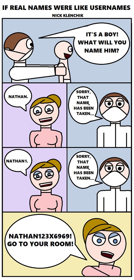 Kad bi djeci davali imena kako biramo username