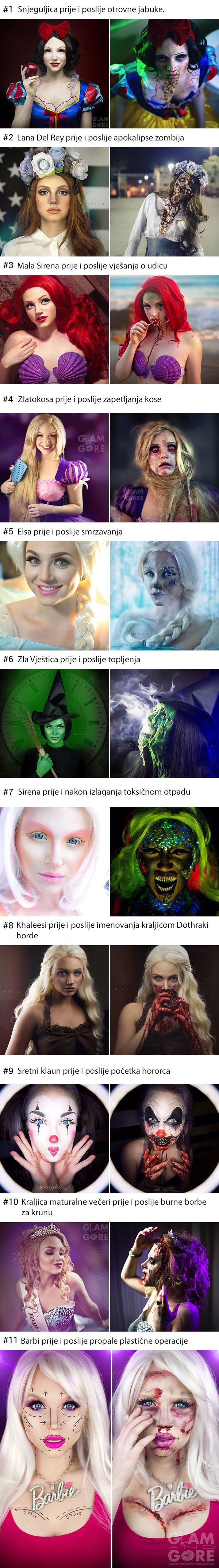 MakeUp umjetnici slatke likove iz Disney kolekcije prikazali u jezivoj horor atmosferi