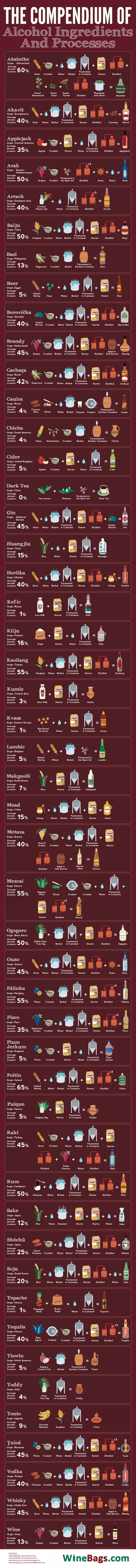 Inforgrafika: Alkoholna pića svijeta - od čega i kako se rade?