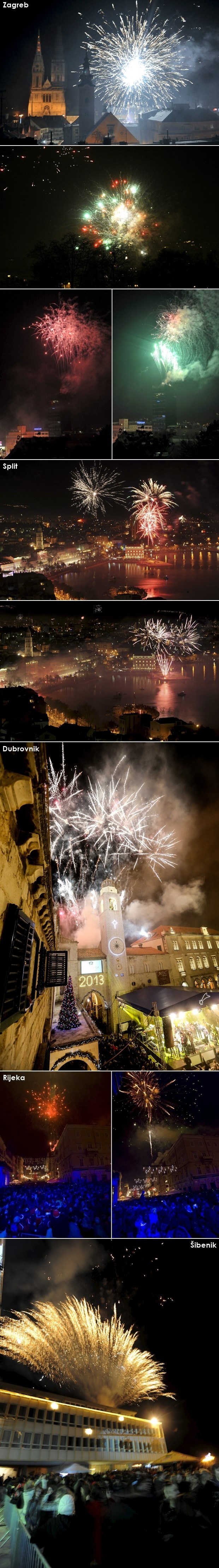 Dočeci uz vatromete: Od Zagreba do Dubrovnika